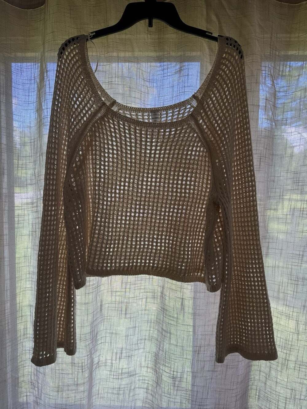 Old Navy Open-Stitch Cropped Bouclé Sweater